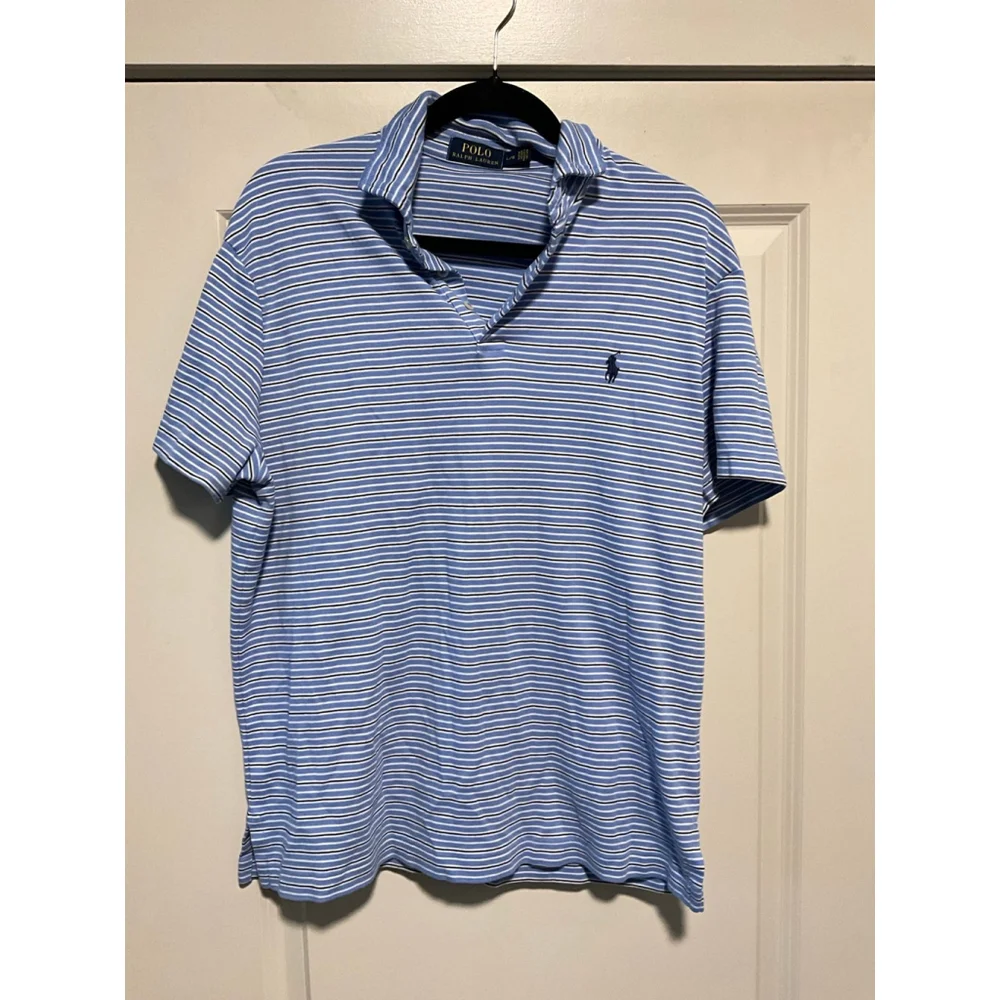 Blue striped Polo Ralph Lauren Classic Fit Polo Shirt Large